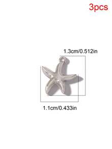 3pcs Stainless Steel PVD Plated Marine Life Pendants Dolphin Crab Starfish Shell Charms Pendant For DIY Jewelry Making Accessories - Pendant - View 13