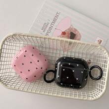 Ins Korean Style Small Heart Polka Dot Bluetooth Earphone Protective Case, Black Small Heart Protective Case Suitable For AirPods 4, New Protective Shell For AirPods Pro 2, Apple 3 Protective Case, Gift For Friends - White Small Heart Polka Dot - View 4