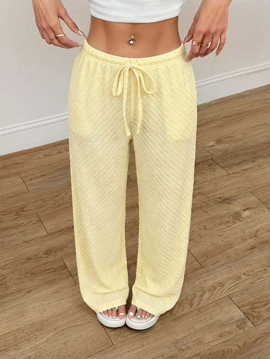 Women Pants - 淺黃色 - 查看 1