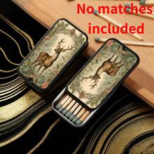 1pc Vintage Oil Painting Style Forest Deer Pattern Matchbox (Matches Not Included), Minimalist Portable High-End Matchbox, Fashionable Exquisite Pattern Matchbox, Halloween, Christmas And Holiday Gift, Small Accessory Storage Box - Multicolor - View 8