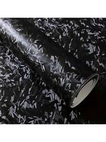 1 Roll Black Forged Carbon Fiber Color Change Car Wrap Film, Ice Crystal Shattered Carbon Interior Sticker, Excellent Stretchability, Built-In Air-Release Random Carbon Structure, With Air-Release Grooves, Low Installation Error Rate, New Personalized Carbon Texture Car Modification Sticker - One Size Fits All - View 2