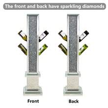 Modern Freestanding Floor Wine Rack With Crushed Crystal Inlay, 8 Bottles Capacity Wine Bottle Storage Rack, Decorative Display Furniture For Home Bar & Indoor Dining Decor - Silver - View 7