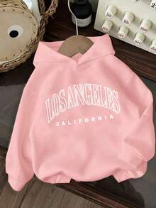 3pcs-Tween Girl 3-Piece Set, Fun Print Thermal-Lined Hooded Pullover Sweatshirt, Warm And Comfortable For Autumn/Winter - Black - View 2