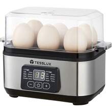 Tesslux Electric Rapid Egg Cooker, 6 Egg Capacity For Hard Boiled Eggs, Poached Eggs, Scrambled Eggs, Or Omelets Maker With Auto Shut Off, 304 Stainless Steel (Sliver) - 查看 1