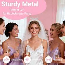 3pcs Bridal Headband Set With Ribbon And Veil, Suitable For Bachelorette Party Decoration, Bride Gift Accessories - Multiple Styles - View 4