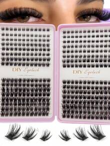384 Individual Cluster Lashes,Lash Book, Cluster Lashes, DIY Eyelash Extension Kit For Home Use, Lash Clusters, DIY Lash Extension Kit, Lightweight False Eyelashes, Lightweight Faux Mink Lash Clusters For Natural Makeup, Suitable For Daily And Dating - View 2