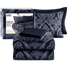 Lux Decor 6-Piece Paisley Bed Sheets High GSM Brushed Microfiber Sheets - Elevate Your Sleep Experience With 16-Inch-Deep Pocket Bedding Sheets & Pillowcases- Back To School- Graduation Gift- All Sizes Available- Winter Vibes, Christmas Decor, - 黑色 - 查看 13