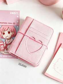 M5 Loose-Leaf Mini Notebook Sticker Storage Album Sticker Collection Book Card Storage Album Pink Blue Denim Heart Loose-Leaf Notebook With Elastic Band Photo Card Collection Album Idol Photo Album - M5 - View 12