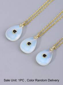 1pc Water Drop Crystal Pendant Necklace For Women Healing Energy Gold Color Stainless Steel Chain Amethyst Summer Jewelry Gift H932 - Necklace - View 8