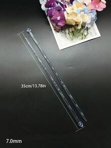 35cm Crystal Clear Acrylic Single Point Crochet Hooks, 4.0-10.0mm 7 Sizes Color-Coded, Transparent Rainbow Smooth Lightweight Plastic Knitting Needles For Autumn/Winter Christmas DIY Handmade Gifts - Plastic Single-piece Sweater Needle - View 13