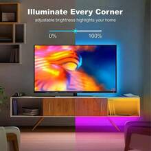 GHUSTAR LED Strip Lights With 44-Key Remote Controller, Flexible, Adjustable Color & Flashing Speed, Easy Installation, Suitable For Bedroom, Ceiling, Party Atmosphere, Holiday Decor, Gift - RGB - View 6