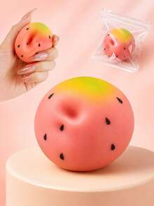 POKOJA LAND Handmade Watermelon Slush Squishy Toy, Super Soft Grainy Stress Relief Squeeze Fidget Toy For Adult Desk Decor - Multicolor - View 3