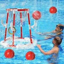 Juguetes de Aro de Baloncesto para Piscina para Niños de 4-8 y 8-12 años y Adultos, Juegos de Piscina al Aire Libre de Verano, Juegos de Agua para Familias y Fiestas para Niños, Juego de Aro de - como en la imagen - Ver 4