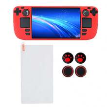 1pc Console Protective Case + 4pcs Joystick Caps + 1pc Tempered Glass Screen Protector Set For Steam Deck, Anti-Drop, Anti-Dust, Anti-Sweat, Enhanced Gaming Control And Experience - View 2