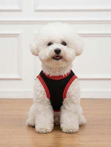 LUCKIE LABO 1pc Dog Boxing Theme Printed Breathable Cooling Vest, Flea & Shedding Control, For Indoor/Outdoor Pets - Black - View 4