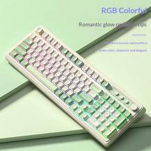 AULA Tombol Kontrol Volume S99, Lampu Latar RGB Senyap, Bluetooth/2.4G/Kabel, Keyboard Nirkabel Triple Connect dengan Sensasi Mekanik, Tata Letak Ringkas 99 Tombol untuk PC Laptop Mac Tablet Gaming Kerja Kantor - View 6