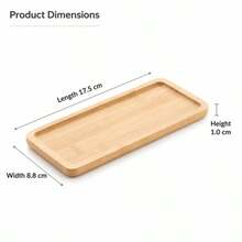 Compact Rectangular Bamboo Tray, Small Desktop Storage Tray - Apricot - View 7