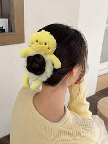 1pc Women's Sweet Cute Cartoon Frog Panda Plush Scrunchie Set, Autumn/Winter Ponytail Bun Hairstyle Hair Accessory Elastic Hair Tie - Multicolor - View 13