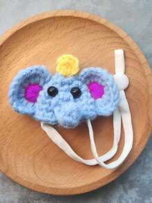 1pc Cartoon Knitted Mini Hat, Multiple Cartoon Yarn Hats, Handmade Knitted Pet Hat - Multicolor - View 7