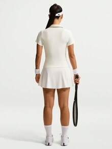 Nike Women's AS W NKCT DF SLAM SS Polo Shirt, Knit Collar Short Sleeve, TIW1210-133 - Beige - View 5