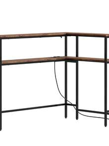 SoBuy | Entrance Console With Power Outlet | Corner Table With Metal Frame | Industrial Sideboard MDF For Living Room | 120*80*101 Cm | Load Capacity 48 Kg - 查看 2
