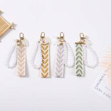 Creative Leather Cute Little Fox Korean Version Hairball Beaver Pendant Keychain Pendant Hand-Woven Lanyard Pendant - Multicolor - View 2