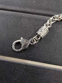 1pc Fashion Zinc Alloy Buckle Design Chain Bracelet For Women For Daily Decoration - Antique Silver - View 4