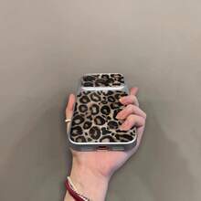 Luxury Shiny Leopard Print Lens Protection Phone Case, Compatible With 17 Pro Max, 16, 15, 14 Pro Max, 13, Fashionable Creative Unique Back Cover - Brown - View 3