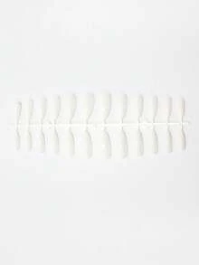 24pcs Almond-Shaped Red Press-On Nails Set, Medium Length Design Suitable For Daily Wear, Includes 1pc Jelly Gel And 1pc Nail File - White - View 7
