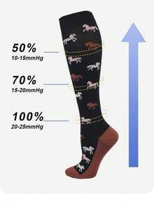 1 Pair/3 Pairs Men's Outdoor Horse Riding Compression Socks, Sports Fitness Running Knee-High Socks - Multicolor - View 6