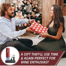 Electric Wine Bottle Opener Rechargeable Automatic Corkscrew With Charging Base Deep Red Easy One Touch Wine Opening Kit For Kitchen And Dining, Wine Opener, Cork Remover, Wine Tool, Kitchen Accessories - Default - View 3