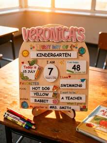 Personalized Name First Day And Last Day Of School Sign, Customized Wooden Back To School Milestone Board, Kindergarten Preschool Photo Prop, Student Commemorative Gift, School Year Memory Keepsake Board - C-opening School Commemorative Wooden Plaque - View 4