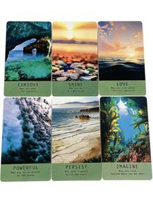 1 BoxSea Soul Journeys Oracle 48 Cards, Ocean Healing Divination Deck Oracle Cards Used For Self-Care, Daily Meditation, And Daily Guidance. - Multicolor - View 9