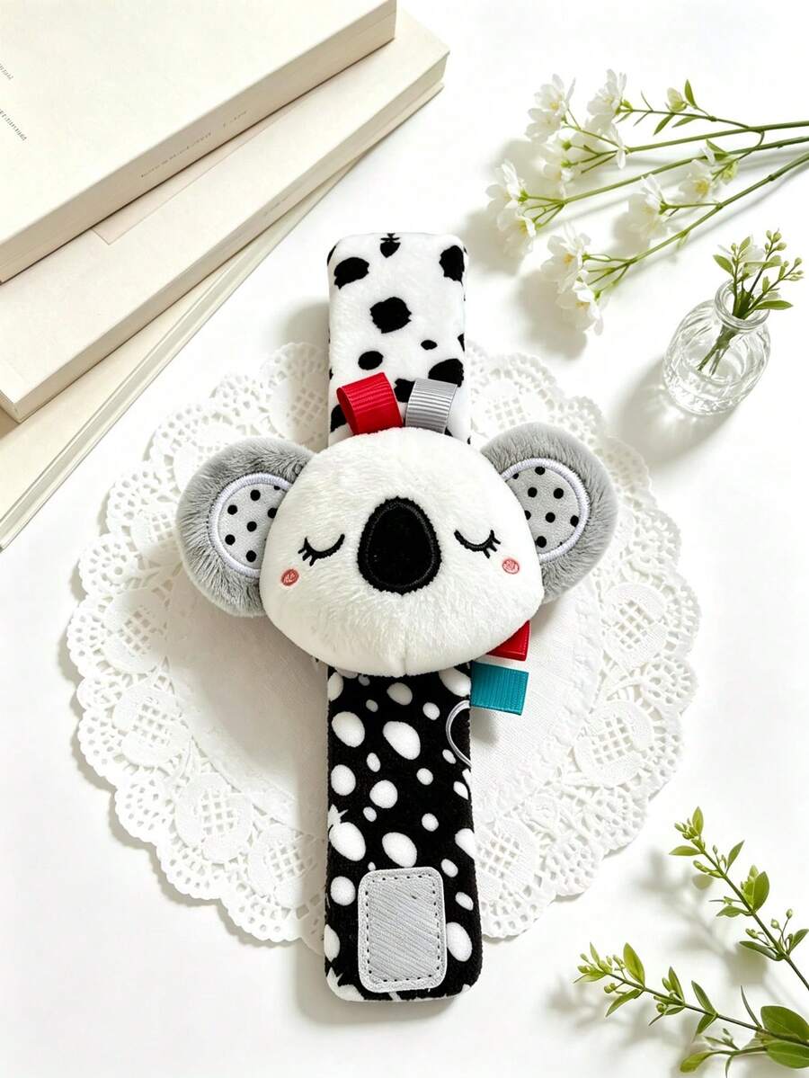 1pc Cartoon Baby Wristband, Unisex, Built-In Bell And Crinkle Paper, Baby Early Education Soothing Toy, Suitable As Newborn Gift