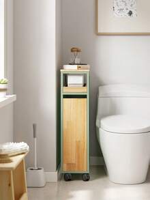 SoBuy | Rolling Storage Cart With Drawers | Slim Utility Trolley On Wheels For Kitchen Bathroom Small Spaces | 50*20*79 Cm | Load Capacity 22 Kg - Green - View 6