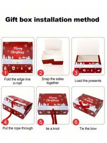 4pcs/1pc Christmas Gift Box, Multiple Styles Available, Self-Assembly Required, Suitable For Christmas Party, Christmas Tree Decoration, Theme Party, Thanksgiving, New Year, Party Favors, Holiday Gathering And Holiday Scene Decoration - One Size Fits All - View 5