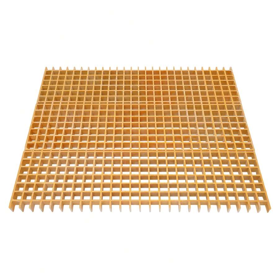 YUNRUX Grating Covers, Industrial Floor Grating, 3-Piece Fiberglass Drainage Grating - Yellow - View 1