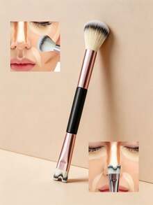 2pcs/1pc Dual-Ended Contour Brush, Multi-Function Makeup Brush, Suitable For Nose, Eye Corners, Tear Trough, Nose Bridge, Lip Base Shading And Highlighting, Soft Synthetic Bristles, Facial Sculpting Makeup Tool - Multicolor - View 5