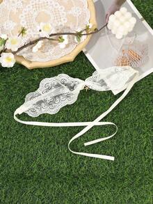 1pc Lace Wide Band Alloy Ocean Element Decorative Knotted Headband, Breathable Comfortable Women's Hair Hoop, Vintage Bohemian Style Summer Early Autumn Daily Outing Beach Wedding Outdoor Hair Accessory - Multicolor - View 6