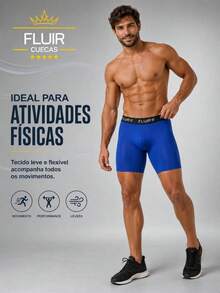 Kit com 3 Cuecas Boxer Ciclista Lisa Box Masculino Adulto Forro 100% Algodão Conforto e Qualidade. - Multicolorido - Visão 9