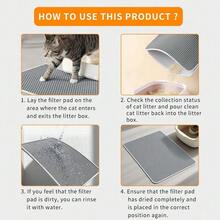 Extra Large Double-Layer Cat Litter Mat, Splash-Proof And Leak-Proof EVA Material, Prevents Cat Litter Scattering, Non-Slip, Washable, Waterproof, Odor-Resistant And Easy To Clean | Washable Cat Mat | Durable Cat Mat - Multicolor - View 9