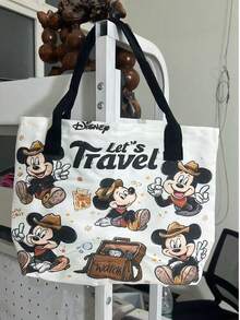 Back To School Disney Cute Cartoon Print Tote Bag, Suitable For Women's Daily Shopping And Gatherings, Casual Style Tote Bag (Reference Real Product Image Available) - Multicolor - View 8