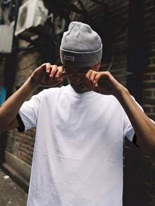 Men's Summer Contrast Cuff Crew Neck T-Shirt, Loose Casual Style Suitable For Daily Wear - White - View 1