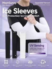 MEETSSUNNY UV-Sensitive Cooling Arm Sleeves, Unisex Sun Protection Arm Covers, Sports Compression Outdoor Cycling Arm Warmers - Multicolor - View 7