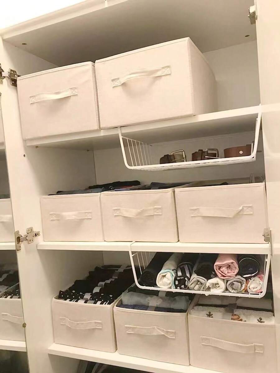 1pc Shirt Storage Organizer Travel Slouchy Person T-Shirt Folding Clothes Storage Box Pants Organizer - Beige - View 1