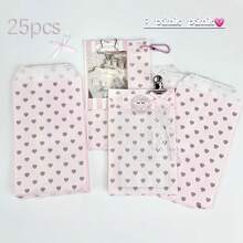 Gift For Her/Him 25 Small Gift Bags, 6*3.15 Inches Pink Design, Heart/Bow Pattern, No Stickers, Perfect For Jewelry And Wallet - One Size Fits All - View 8