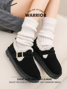 Warrior Comfortable Street Style Snow Boots For Women Autumn And Winter Comfortable Running Shoes Modest Style Casual Yet Sleek Sneakers Applicable Throughout The Year Wear-Resisting All-Day Wear Training Sneakers Warm Fleece-Lined Sneakers - Black - View 2