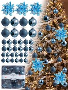 DIY Wreath, Shiny Holiday Decoration Pendant - Blue - View 1