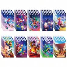 Hasbro 10pcs Mario Cartoon Mini Spiral Notebooks, Cute Memo Pads, Colorful Party Favors, Mini Spiral Notebooks, Sticky Notes, Notebooks, Birthday Party School Classroom Gifts - Multicolor - View 1