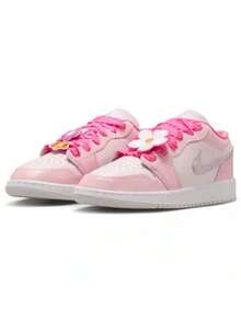 Nike Air Jordan 1 Ruffle Edge Big Kids' Sports Shoes I Retro Skate Shoes - White/Pink - View 1